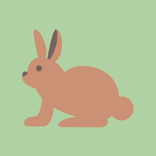 うさぎ・ウサギ(茶色)　シンプルイラスト フリー素材