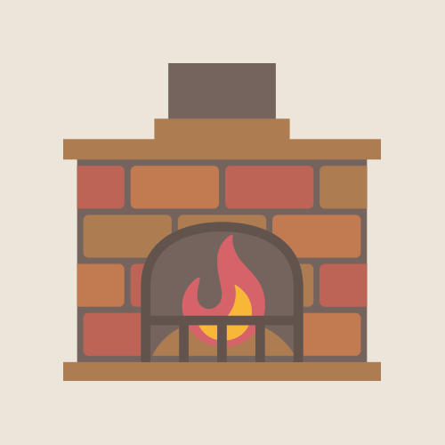 暖炉のシンプルイラスト素材