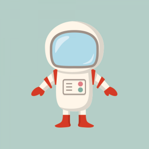 手を振る宇宙飛行士 可愛いイラスト フリー素材 アイコン イラストダウンロードサイト Owl Stock オウルストック