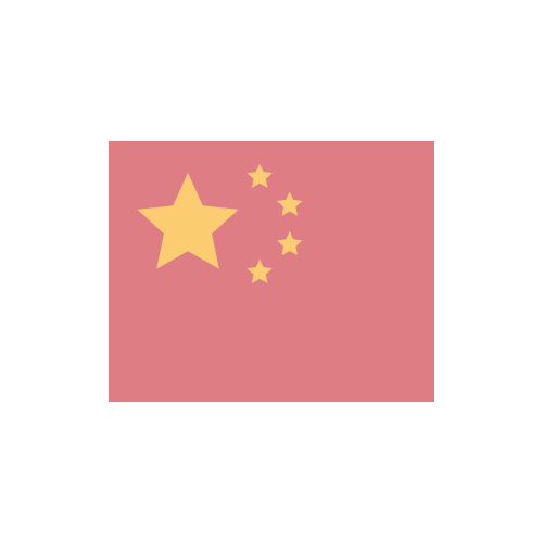 中国・中華人民共和国　国旗　カラーアイコン フリー素材
