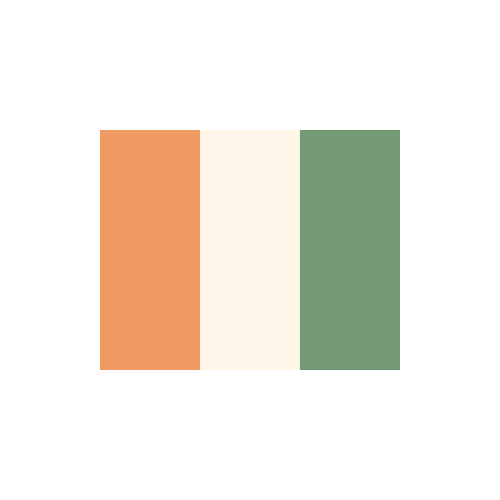 コートジボワール共和国　国旗　カラーアイコン フリー素材