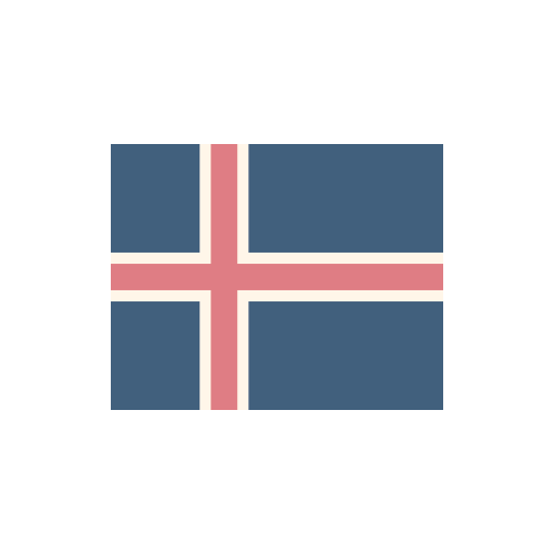 アイスランド　国旗　カラーアイコン フリー素材