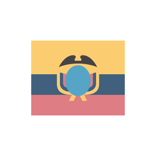 エクアドル　国旗　カラーアイコン フリー素材