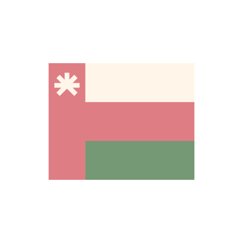 オマーン　国旗　カラーアイコン フリー素材
