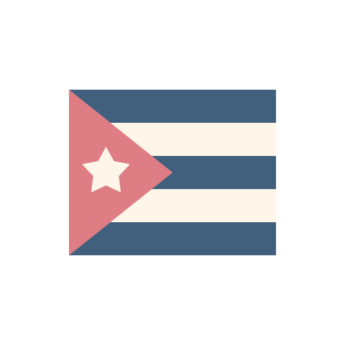 キューバ　国旗　カラーアイコン フリー素材