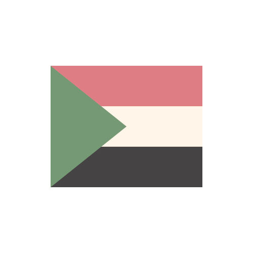 スーダン　国旗　カラーアイコン フリー素材