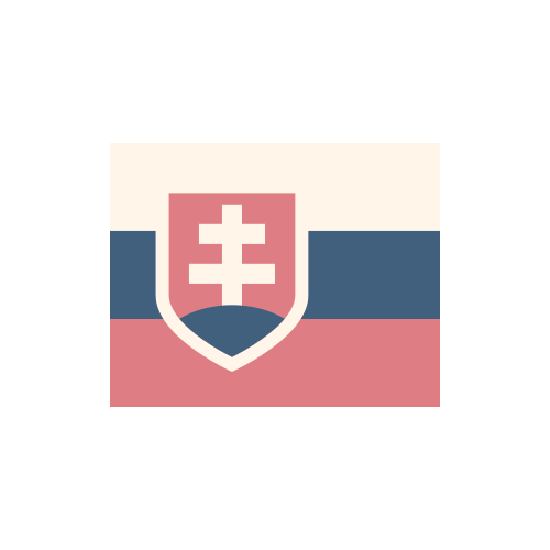 スロバキア　国旗　カラーアイコン フリー素材