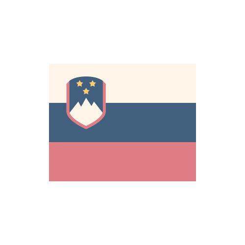スロベニア　国旗　カラーアイコン フリー素材