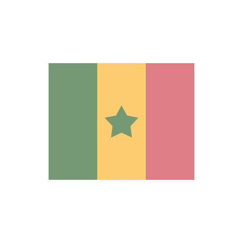 セネガル　国旗　カラーアイコン フリー素材