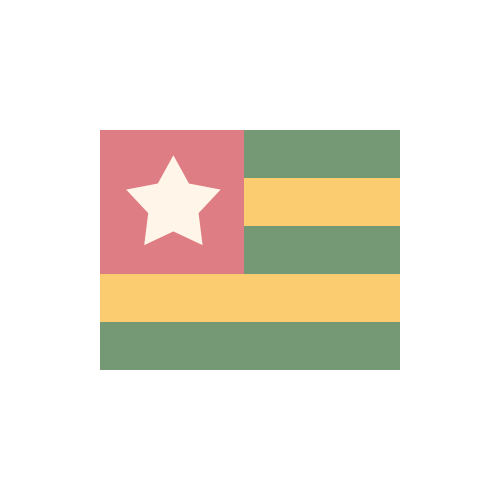 トーゴ　国旗　カラーアイコン フリー素材
