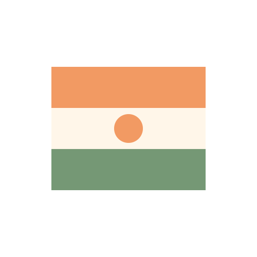 ニジェール　国旗　カラーアイコン フリー素材