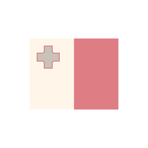 マルタ　国旗　カラーアイコン フリー素材