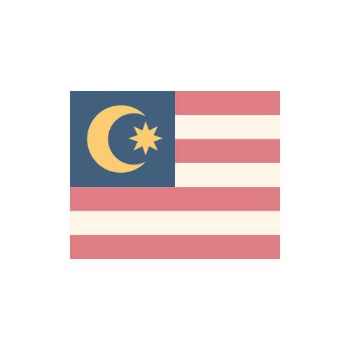 マレーシア　国旗　カラーアイコン フリー素材