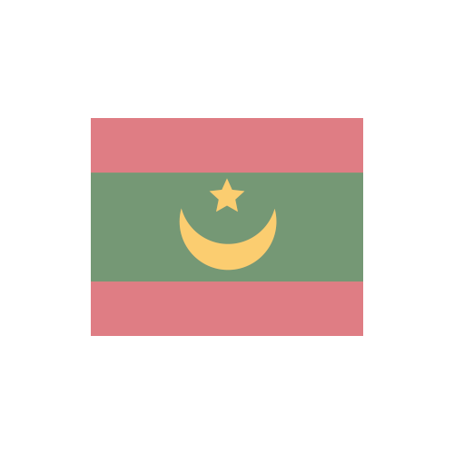 モーリタニア・イスラム共和国　国旗　カラーアイコン フリー素材