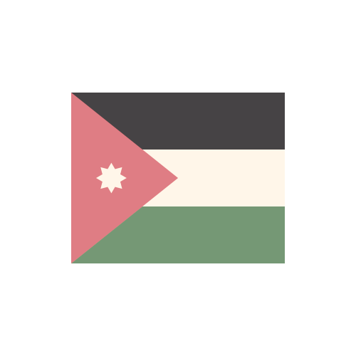 ヨルダン　国旗　カラーアイコン フリー素材