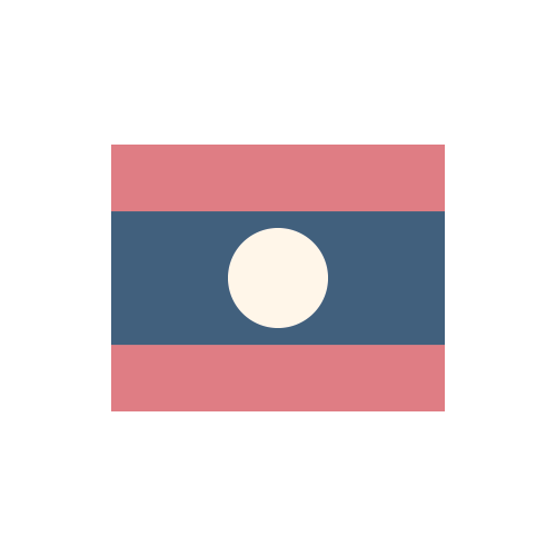ラオス　国旗　カラーアイコン フリー素材