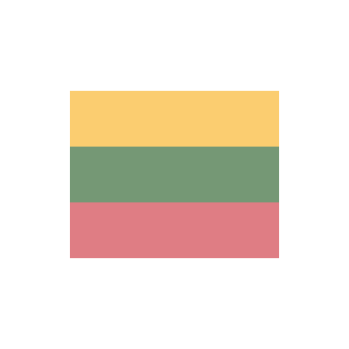 リトアニア　国旗　カラーアイコン フリー素材