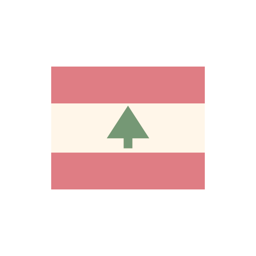 レバノン　国旗　カラーアイコン フリー素材
