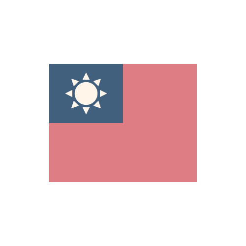台湾・中華民国　国旗　カラーアイコン フリー素材